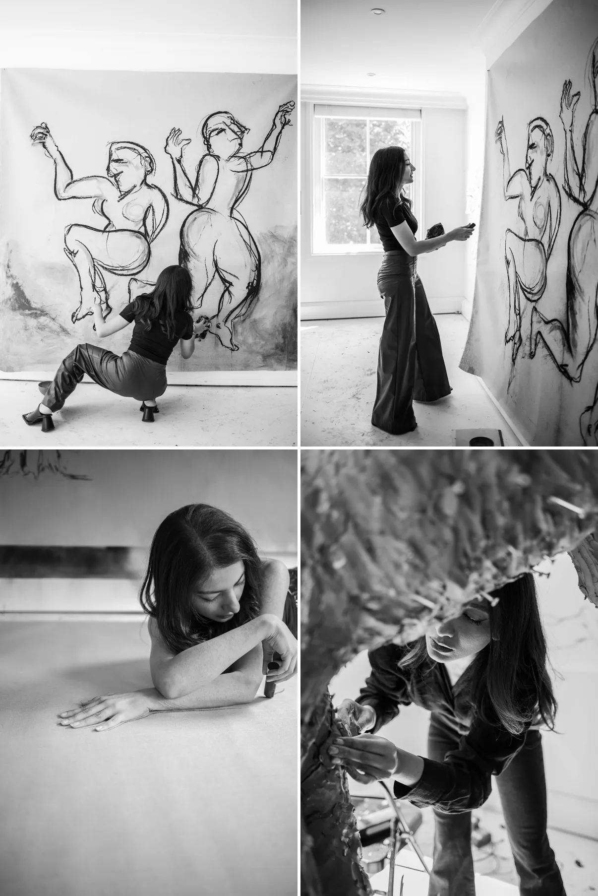 Maitha Abdalla at work in her studio